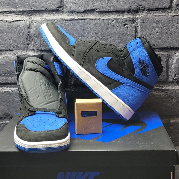Nike Air Jodan 1 Retro High OG Size 10.5 Black/Blue - Picture 1 of 6